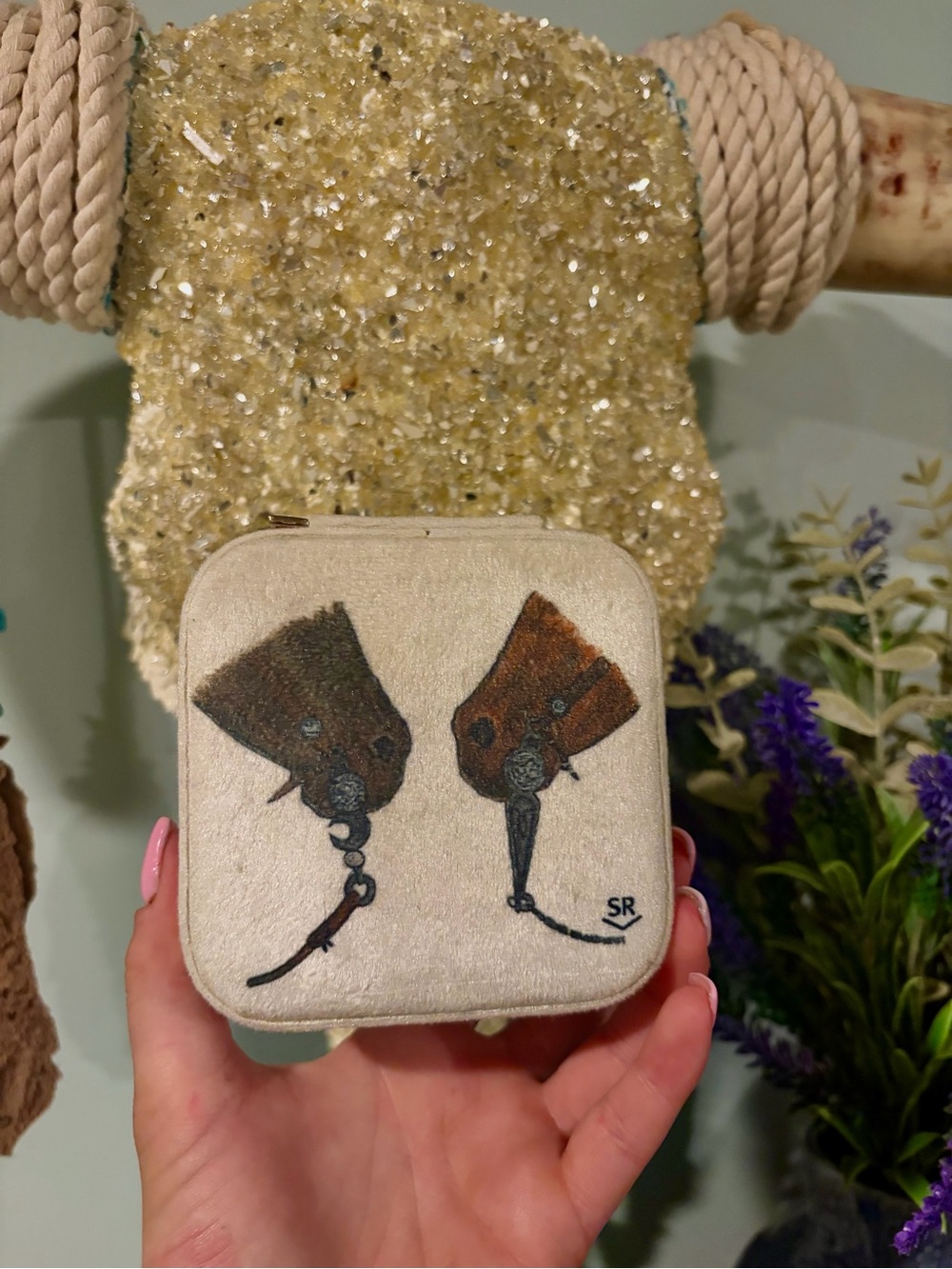 Travel Jewelry Case with Horse artwork